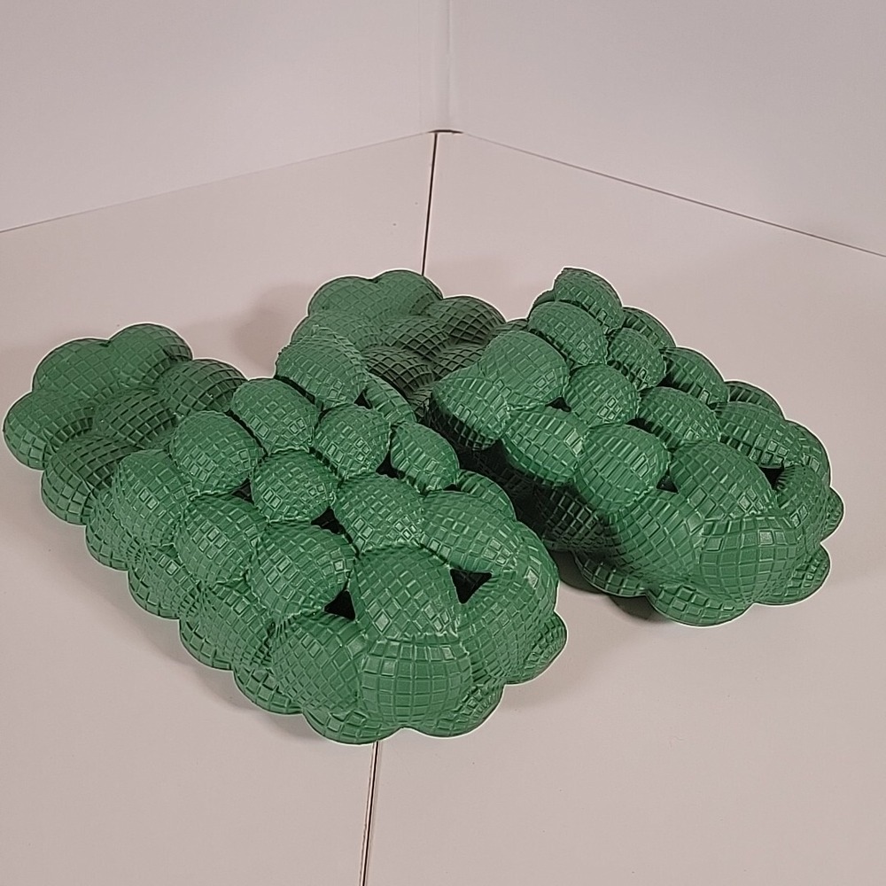 Green Bubble-Texture Women’s Slippers